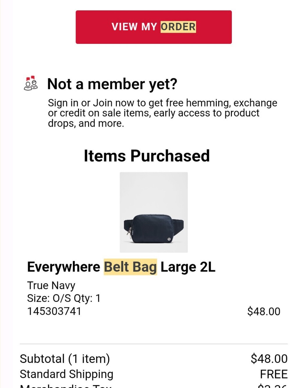 Navy Lululemon 2L Beltbag - Picture 6 of 6